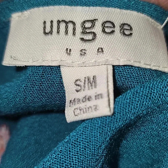 SOLD Umgee Blue Floral Embroidered Bohemian Open Kimono Sz S/M - Picture 7 of 8